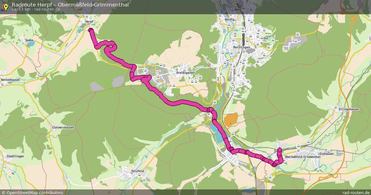 Fahrradroute Herpf – Obermaßfeld-Grimmenthal