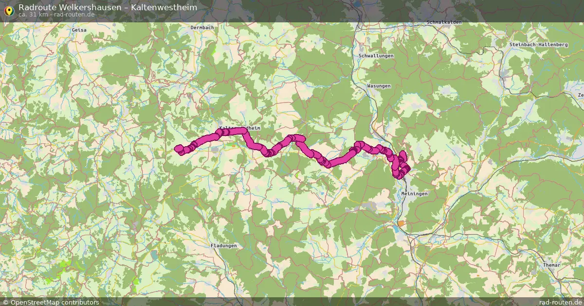 Fahrradroute Welkershausen – Kaltenwestheim (31 km) – Rad-Routen.de