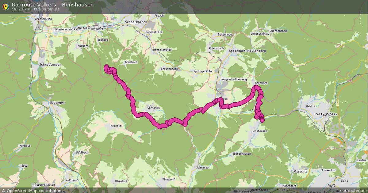 Fahrradroute Volkers – Benshausen