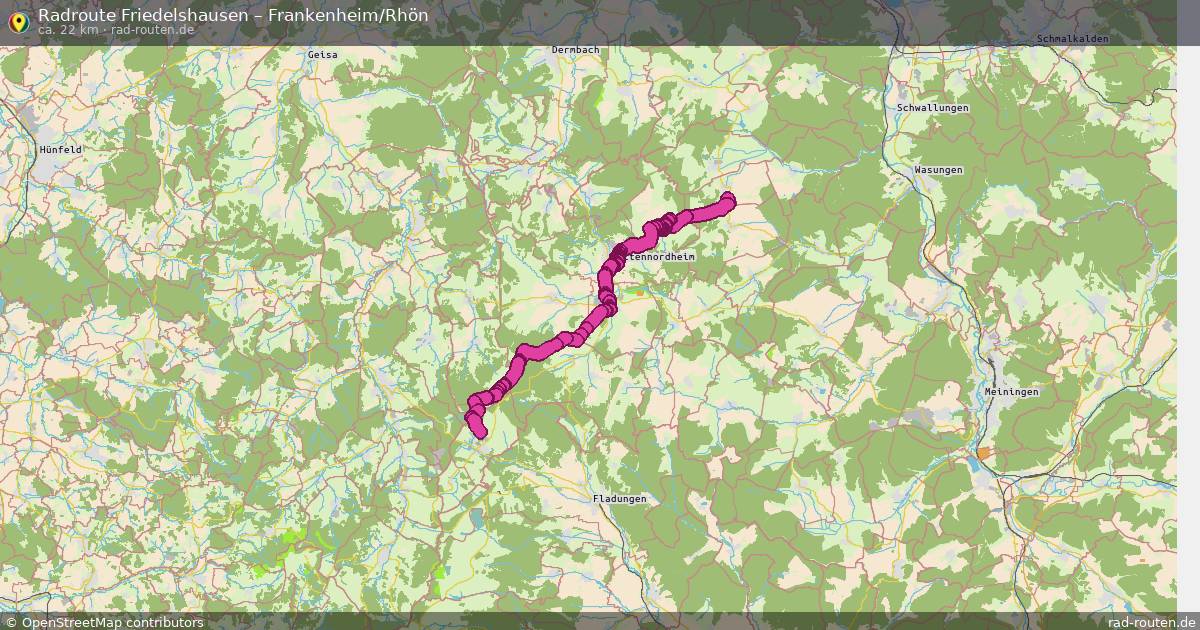 Fahrradroute Friedelshausen – Frankenheim Rhön