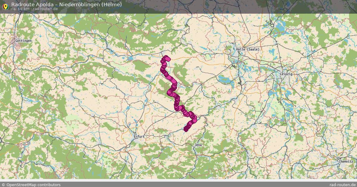 Fahrradroute Apolda – Niederröblingen (Helme)