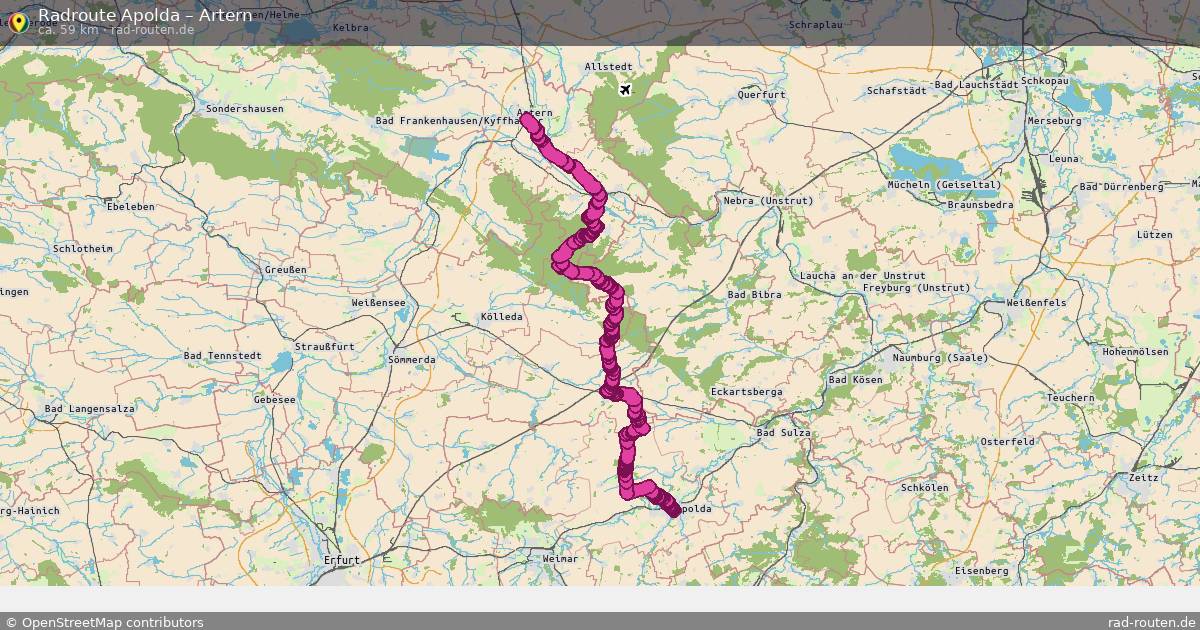 Fahrradroute Apolda – Artern