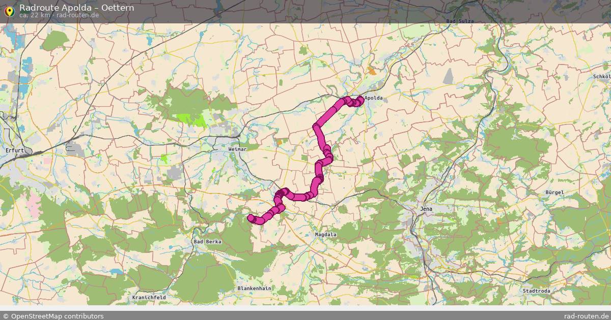Fahrradroute Apolda – Oettern