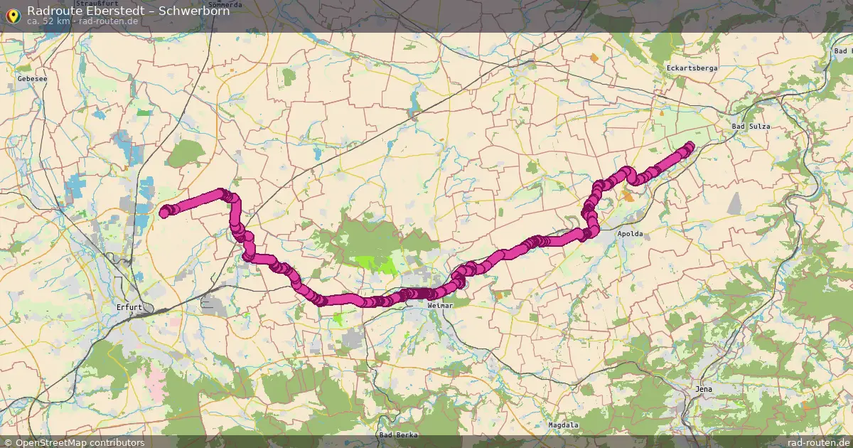 Fahrradroute Eberstedt – Schwerborn (52 km) – Rad-Routen.de