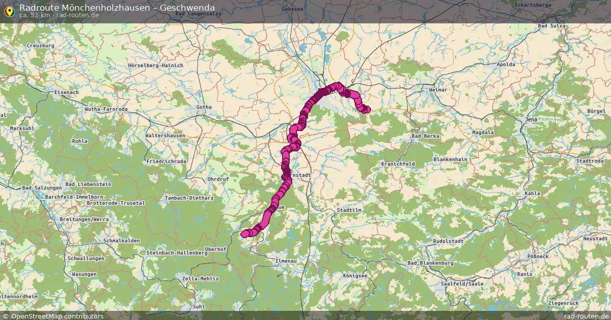 Radtour Mönchenholzhausen – Geschwenda