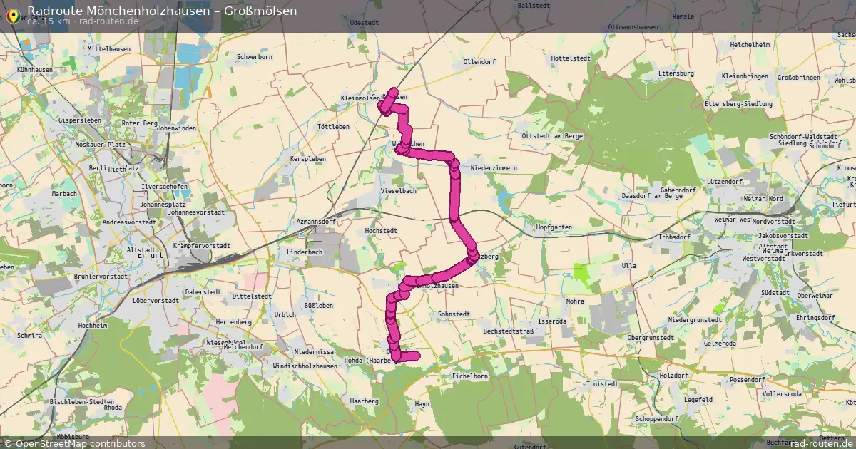 Radtour Mönchenholzhausen – Großmölsen