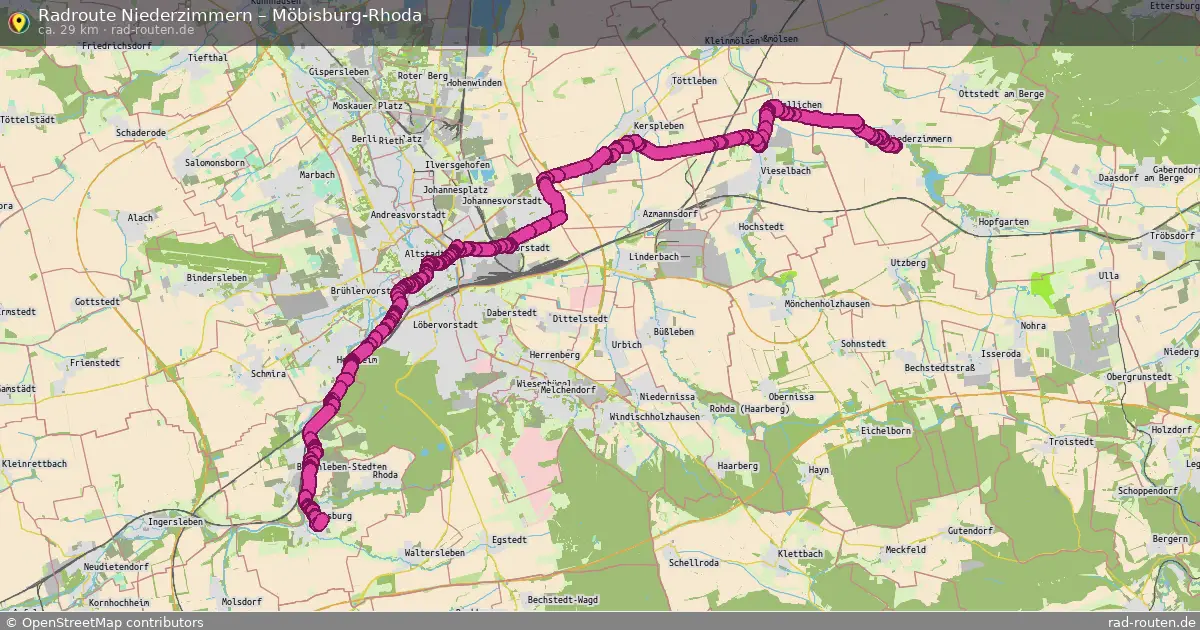 Radtour Niederzimmern – Möbisburg-Rhoda