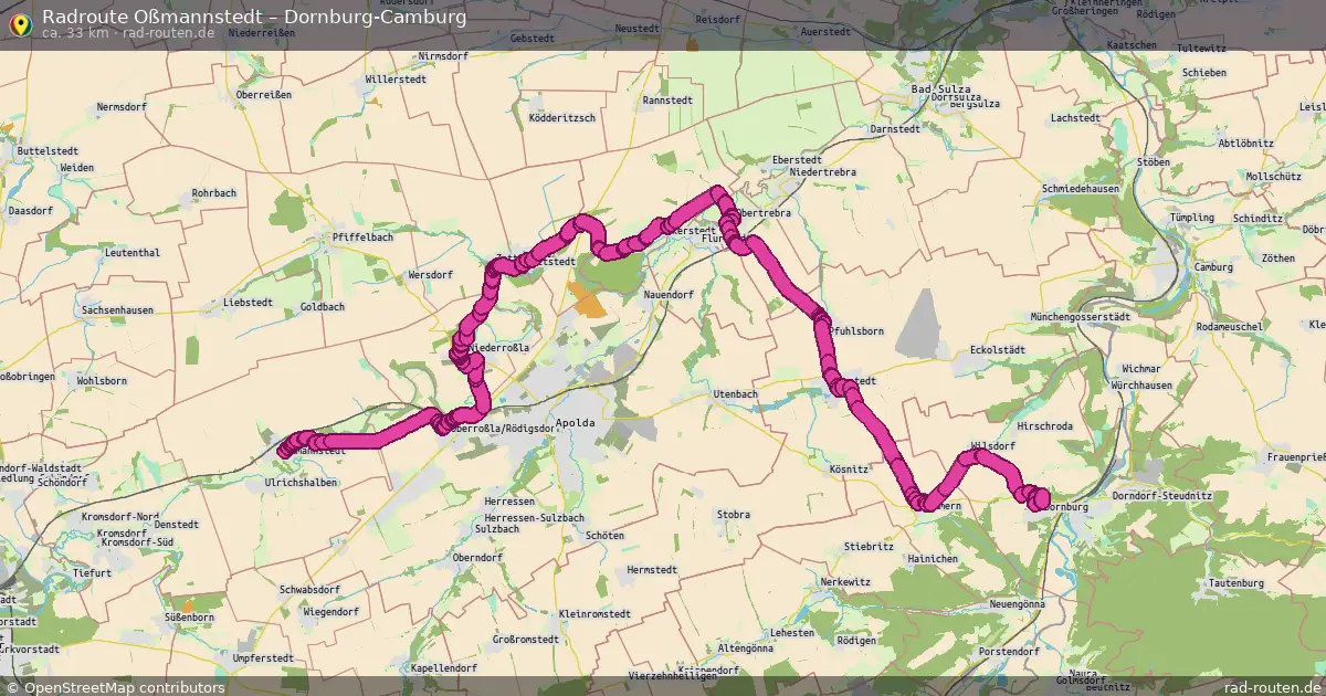 Radtour Oßmannstedt – Dornburg-Camburg