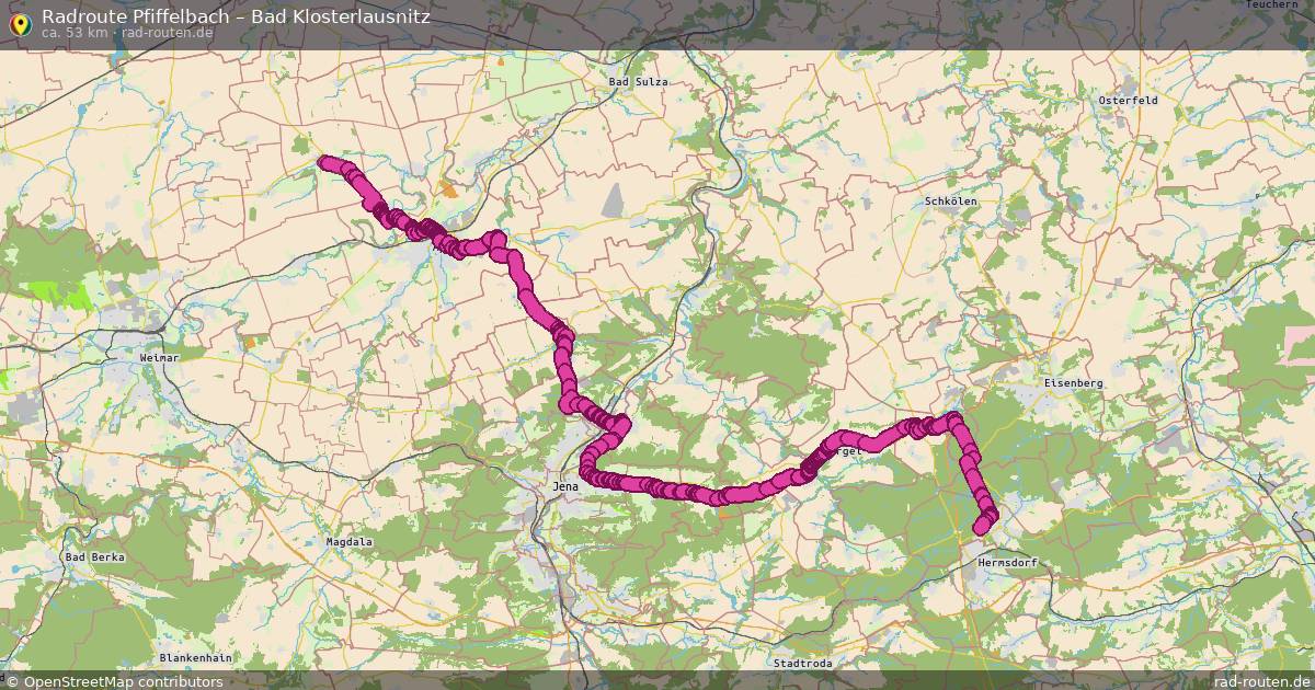 Fahrradroute Pfiffelbach – Bad Klosterlausnitz