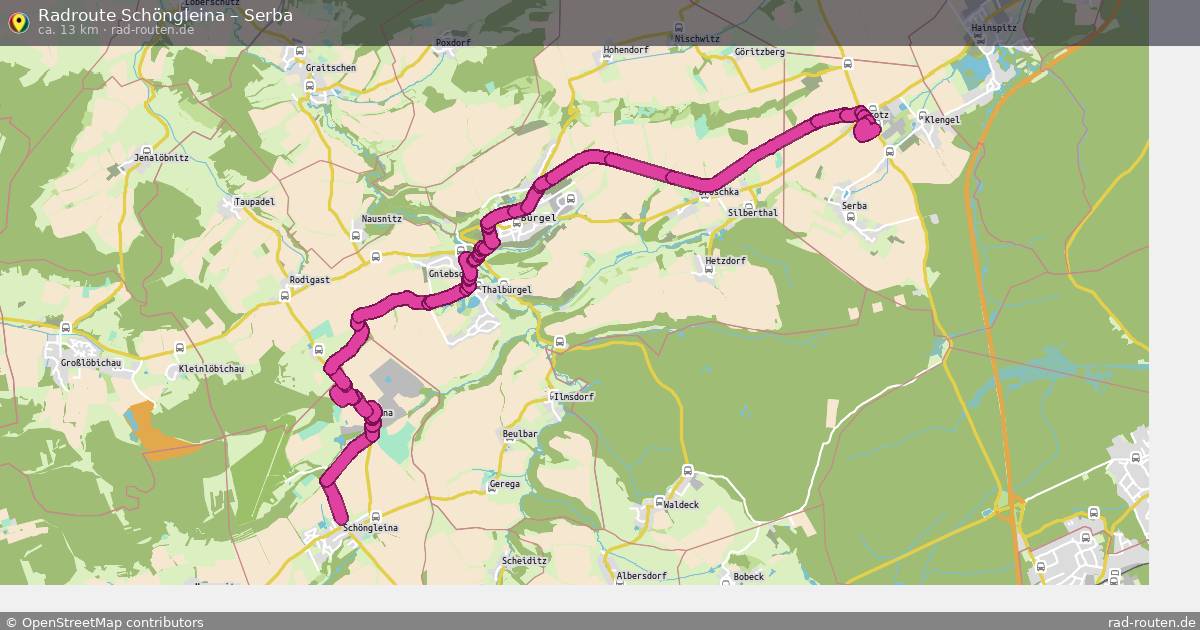 Fahrradroute Schöngleina – Serba