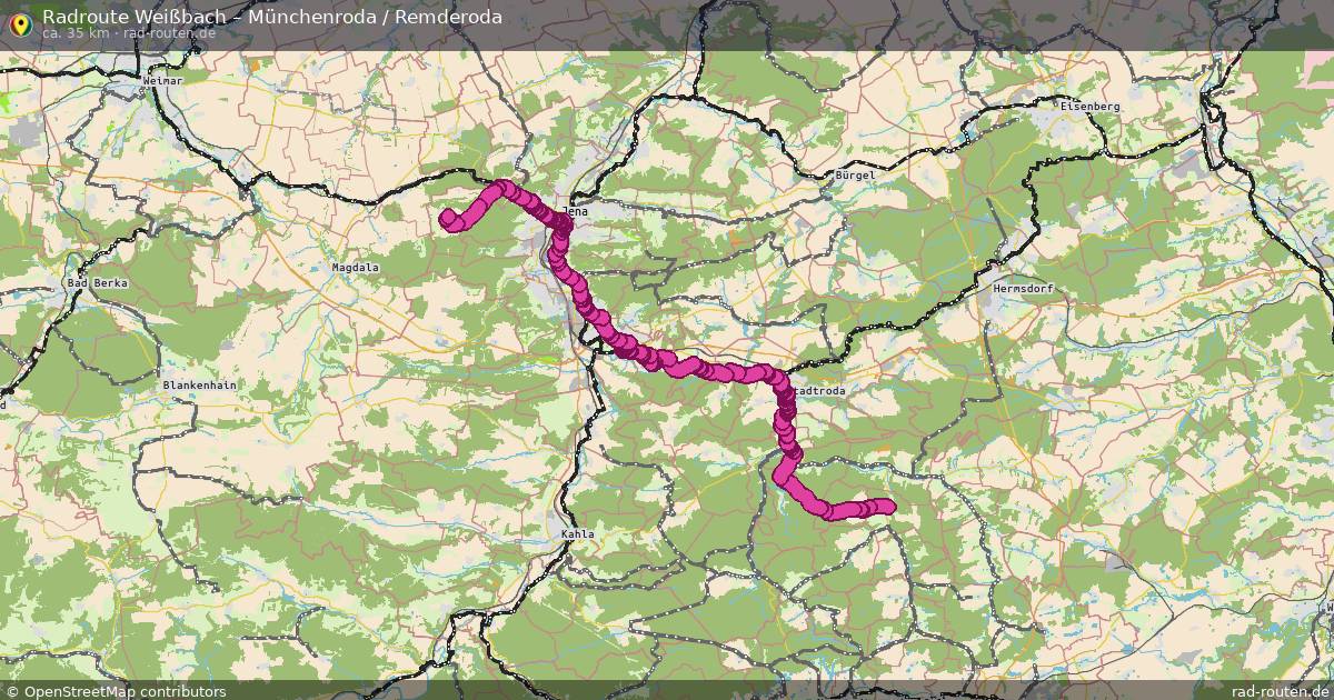 Fahrradroute Weißbach – Münchenroda   Remderoda