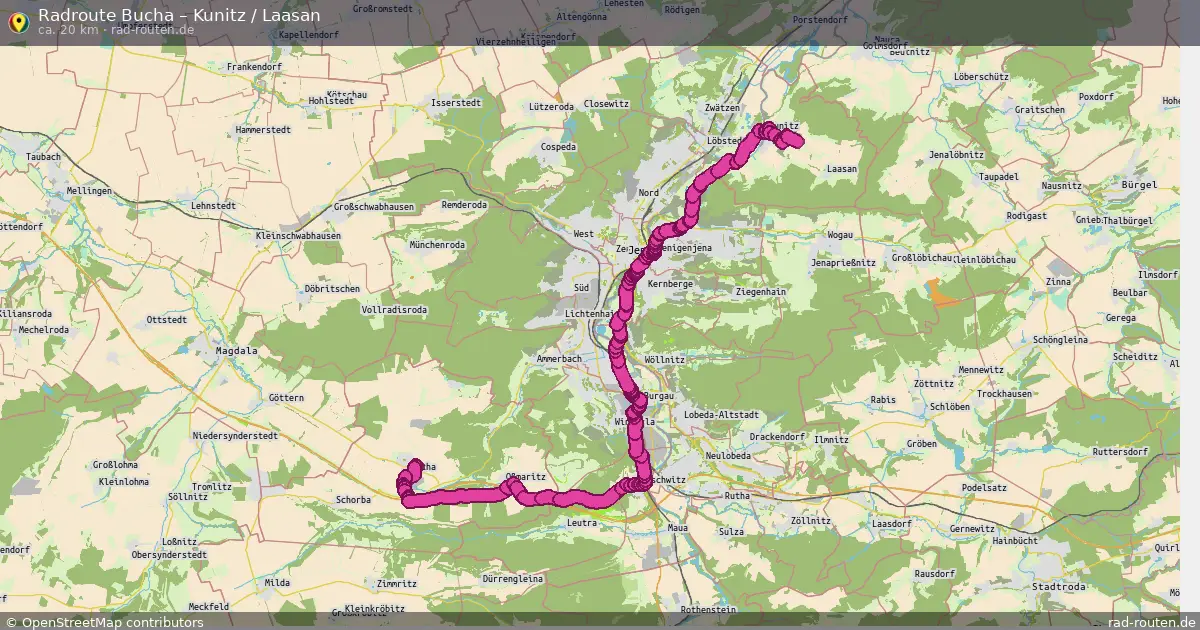 Radtour Bucha – Kunitz   Laasan