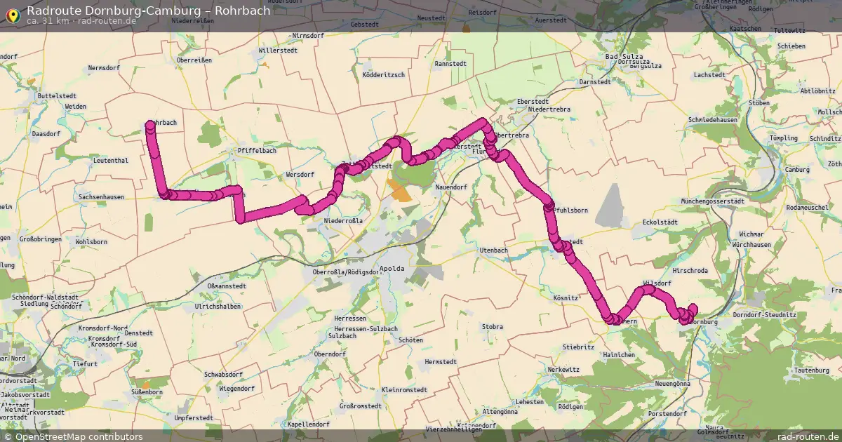 Radtour Dornburg-Camburg – Rohrbach