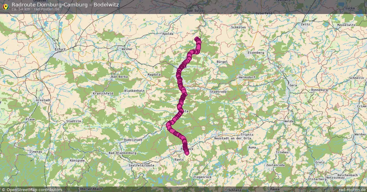 Radtour Dornburg-Camburg – Bodelwitz