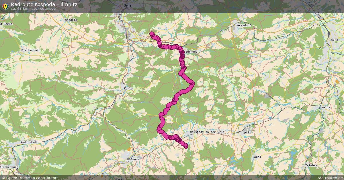 Fahrradroute Kospoda – Ilmnitz