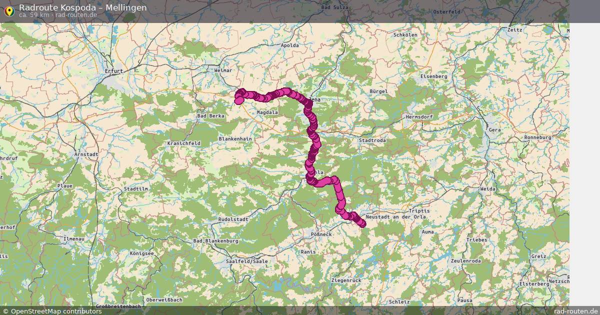 Fahrradroute Kospoda – Mellingen
