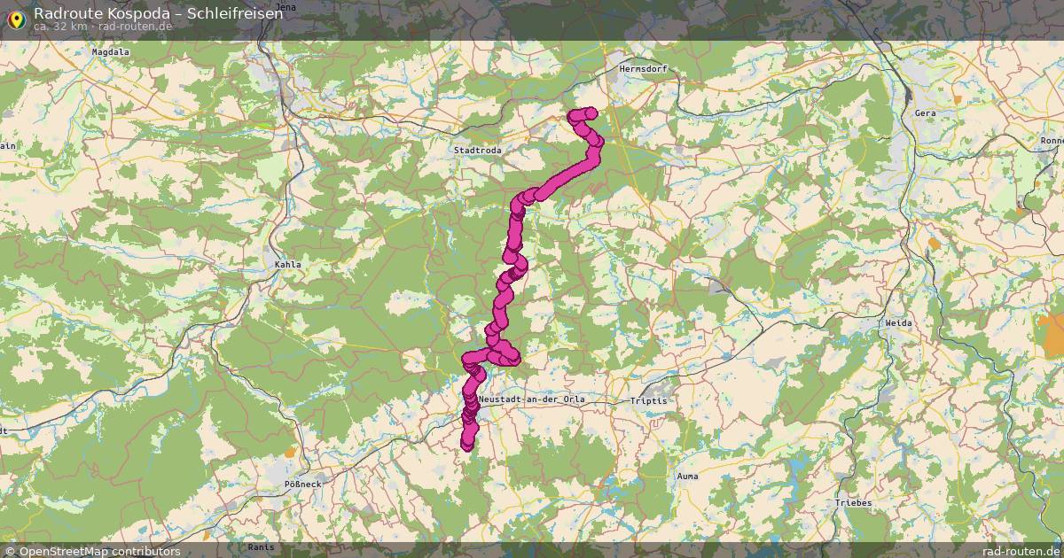 Fahrradroute Kospoda – Schleifreisen