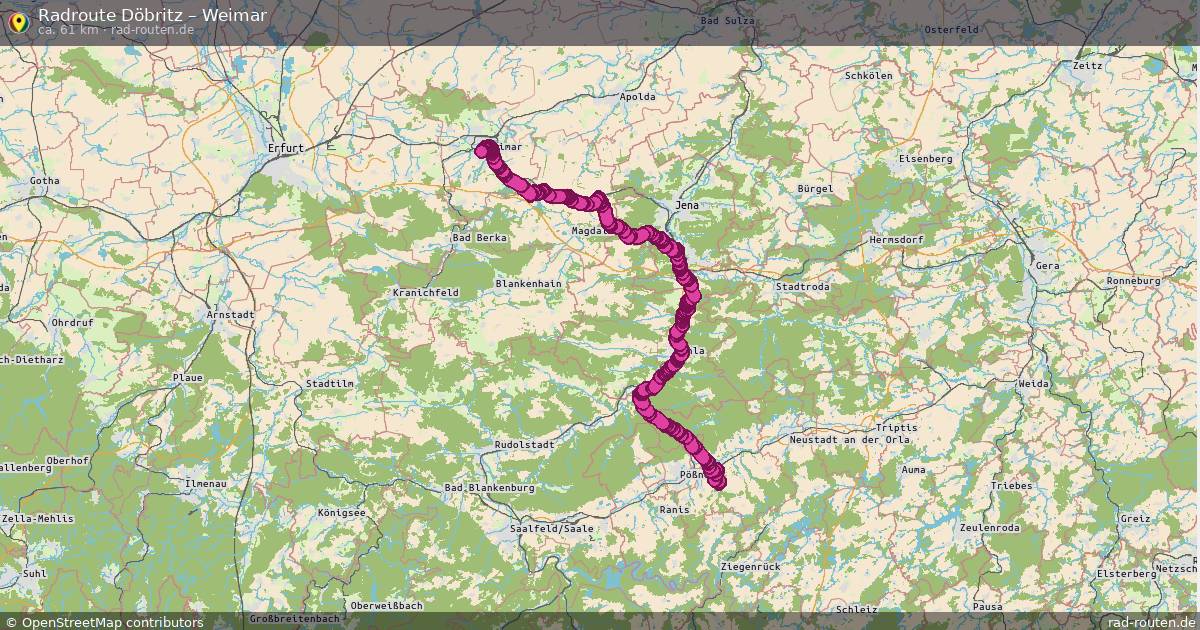 Fahrradroute Döbritz – Weimar