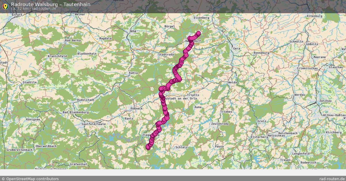 Fahrradroute Walsburg – Tautenhain