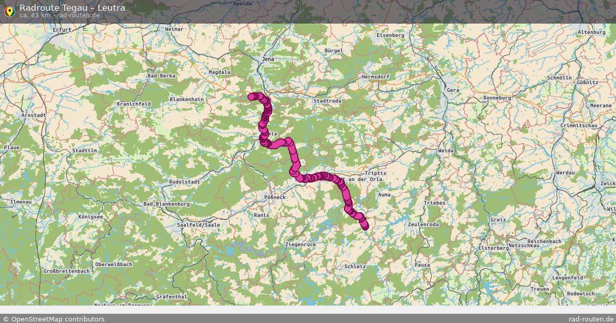 Fahrradroute Tegau – Leutra