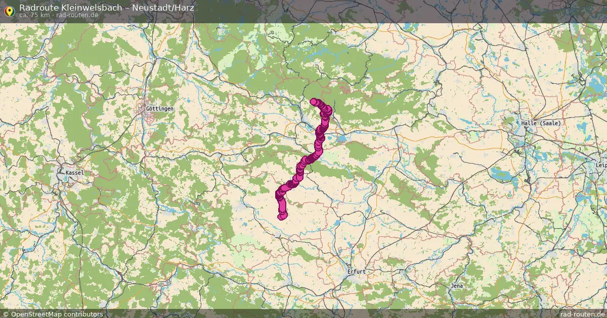 Fahrradroute Kleinwelsbach – Neustadt Harz
