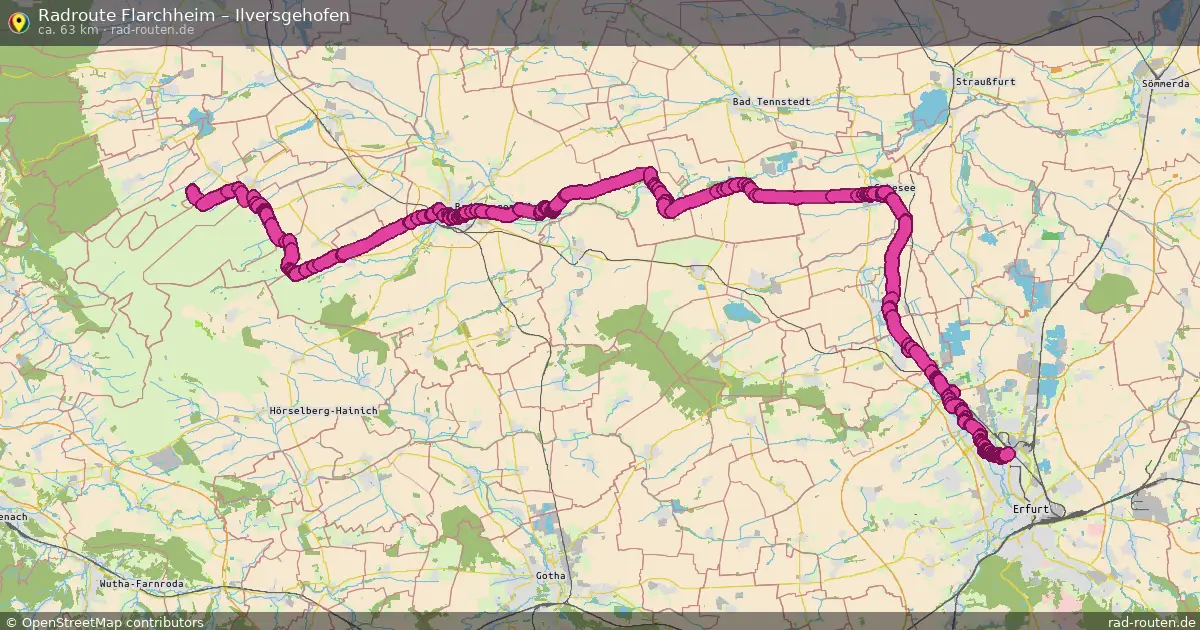 Fahrradroute Flarchheim – Ilversgehofen (63 km) – Rad-Routen.de