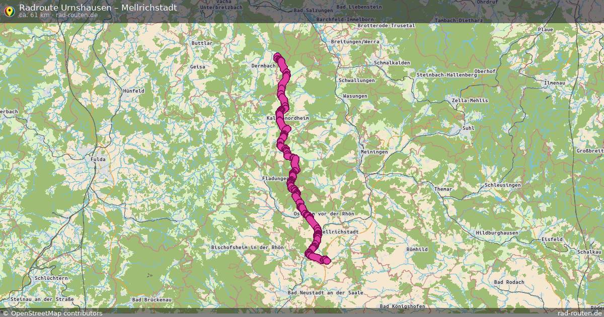 Fahrradroute Urnshausen – Mellrichstadt