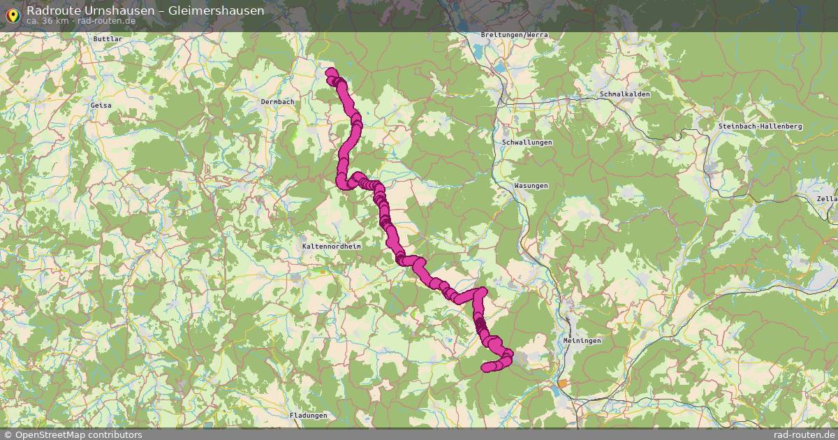 Fahrradroute Urnshausen – Gleimershausen
