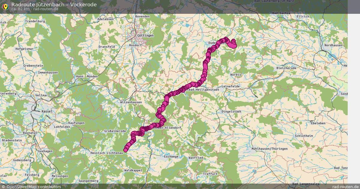 Fahrradroute von Jützenbach nach Vockerode