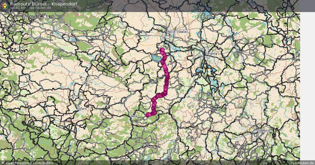 Fahrradroute von Bürgel nach Knapendorf