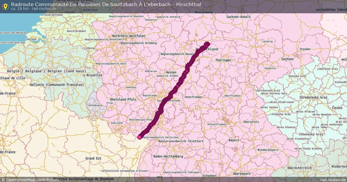 Fahrradroute Communauté De Paroisses De L'uffried – Hirschthal (47 km) – Rad-Routen.de
