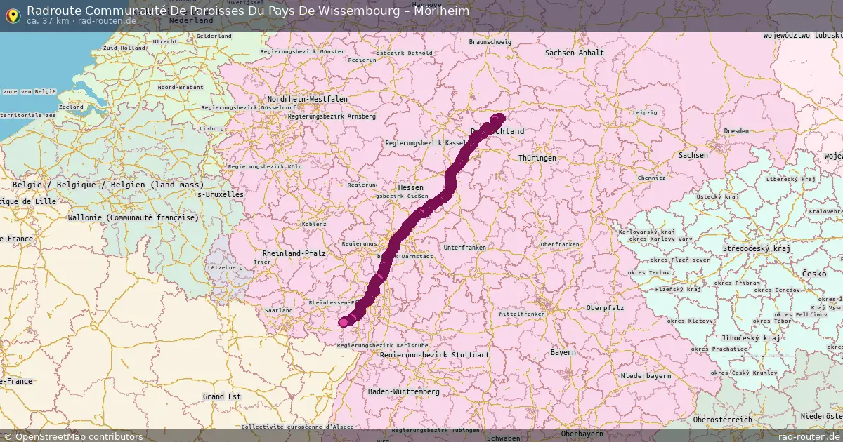 Fahrradroute Communauté De Paroisses Du Pays De Wissembourg – Mörlheim