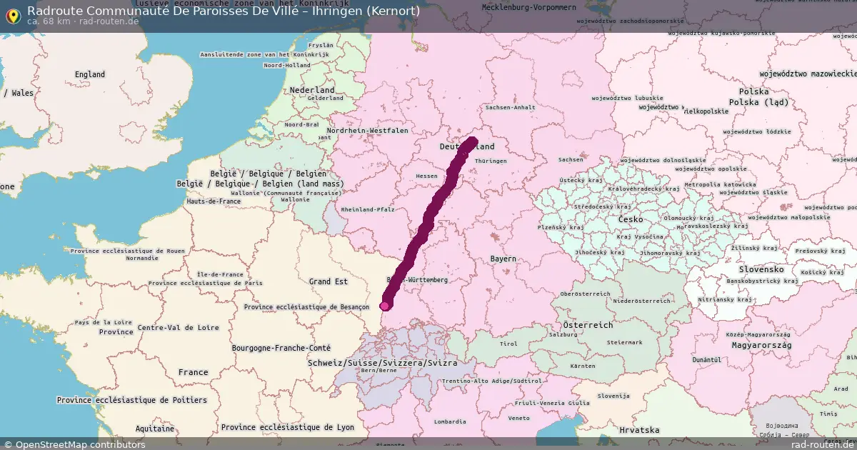 Fahrradroute Communauté De Paroisses Entre Rhin Et Zembs – Ihringen (Kernort) (40 km) – Rad-Routen.de