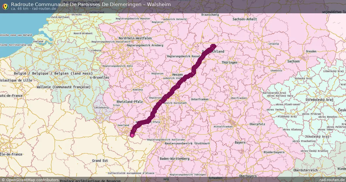 Fahrradroute Communauté De Paroisses De Diemeringen – Walsheim