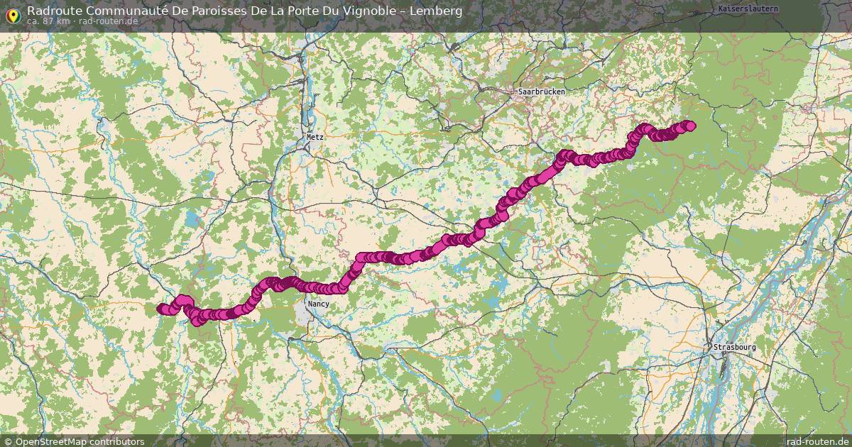 Fahrradroute Communauté De Paroisses De Dimbsthal – Lemberg