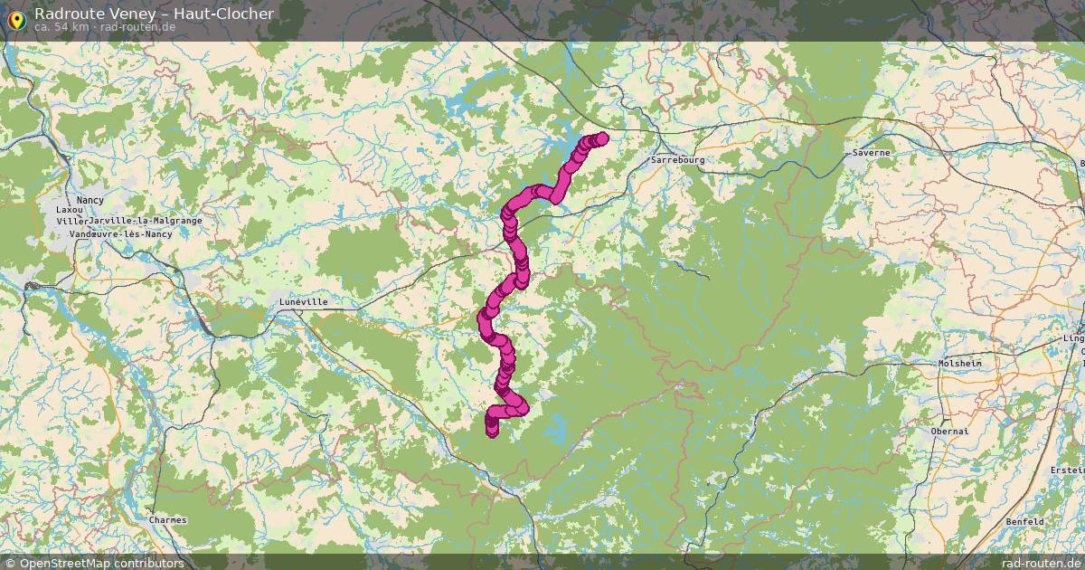 Fahrradroute Veney – Haut-Clocher