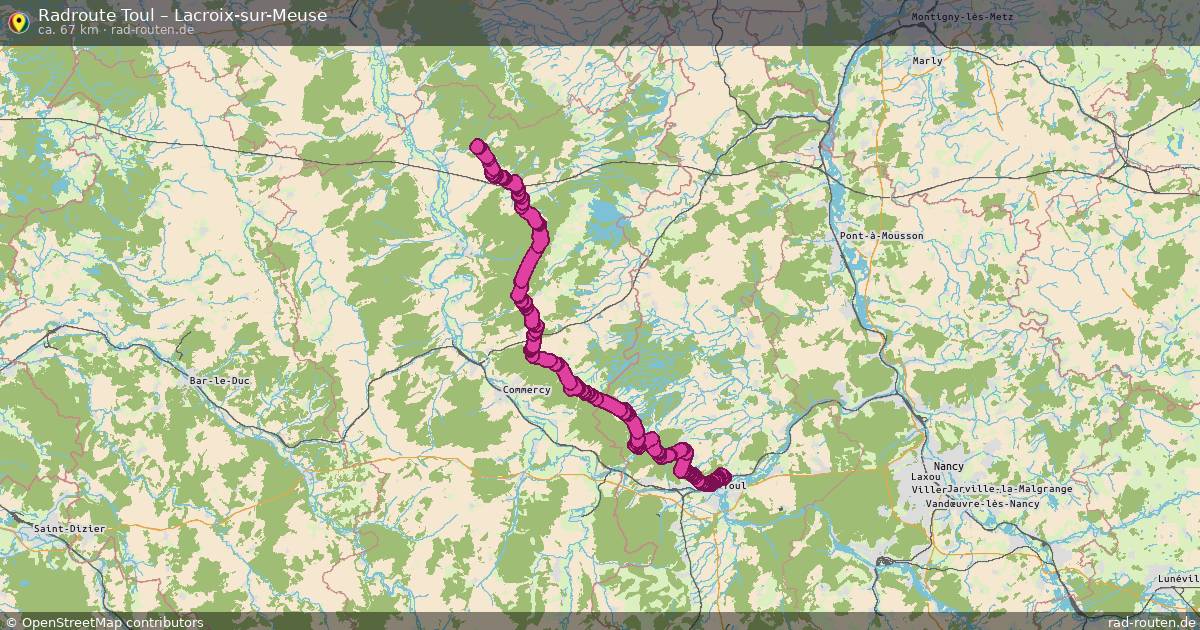 Fahrradroute Toul – Lacroix-Sur-Meuse
