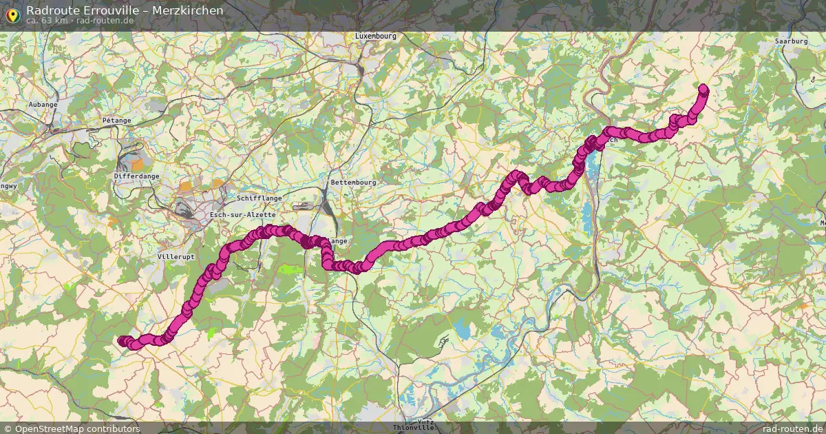 Fahrradroute Errouville – Merzkirchen (63 km) – Rad-Routen.de