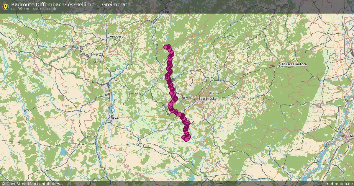 Fahrradroute Diffembach-Lès-Hellimer – Greimerath