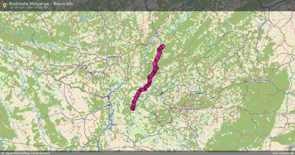 Fahrradroute Mégange – Bonerath