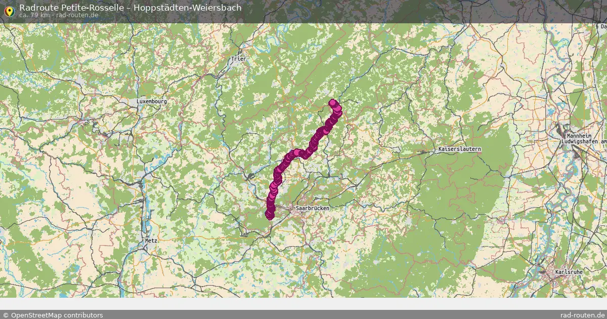 Fahrradroute Petite-Rosselle – Hoppstädten-Weiersbach