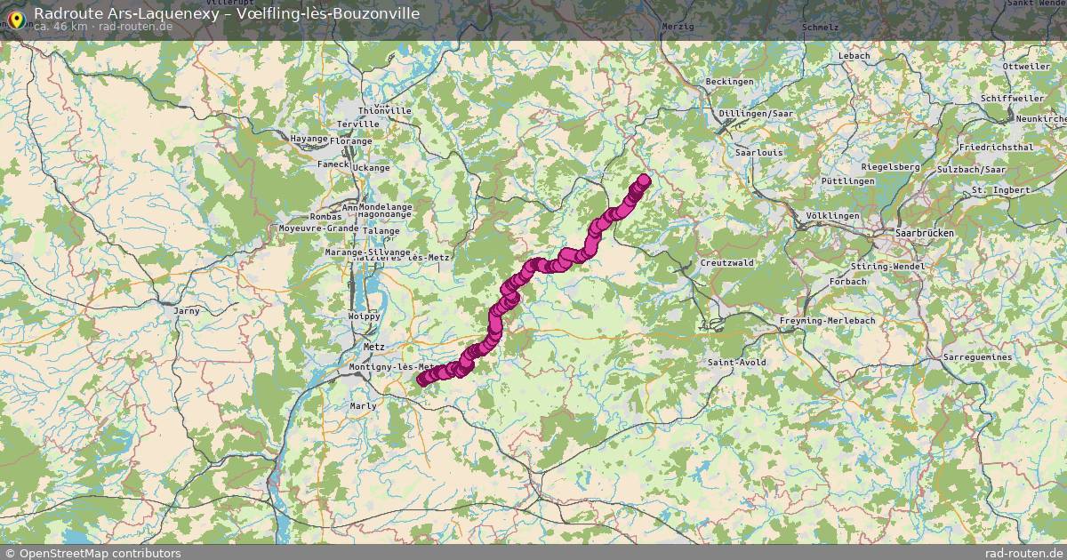 Fahrradroute Ars-Laquenexy – Vœlfling-Lès-Bouzonville