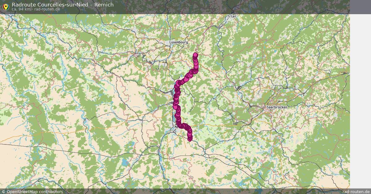 Fahrradroute Courcelles-Sur-Nied – Remich