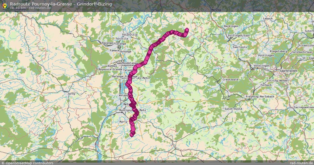 Fahrradroute Pournoy-La-Grasse – Grindorff-Bizing