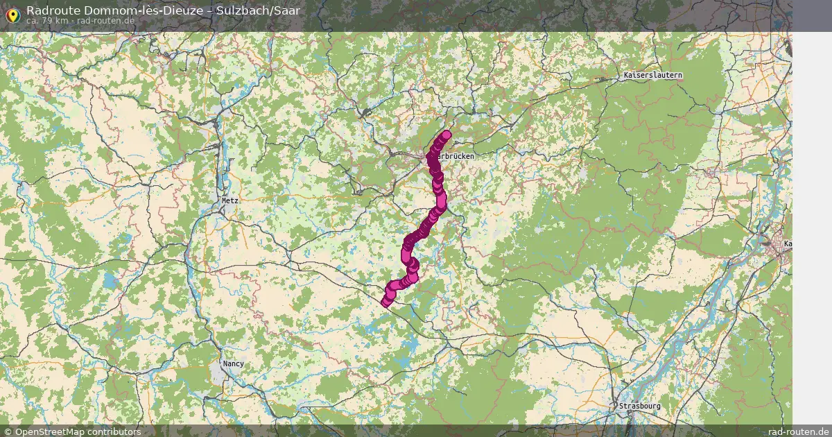 Fahrradroute Domnom-Lès-Dieuze – Sulzbach Saar