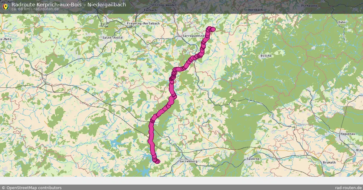 Fahrradroute Kerprich-Aux-Bois – Niedergailbach