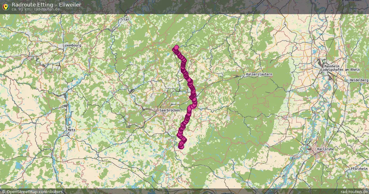 Fahrradroute Etting – Ellweiler