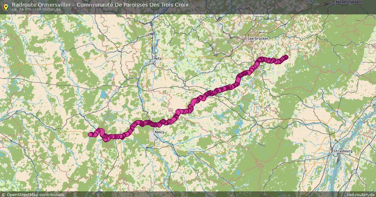 Fahrradroute Ormersviller – Communauté De Paroisses Des Trois Croix
