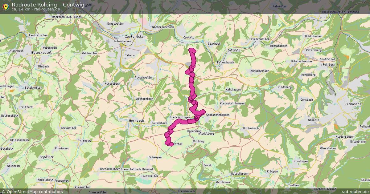 Fahrradroute Rolbing – Contwig