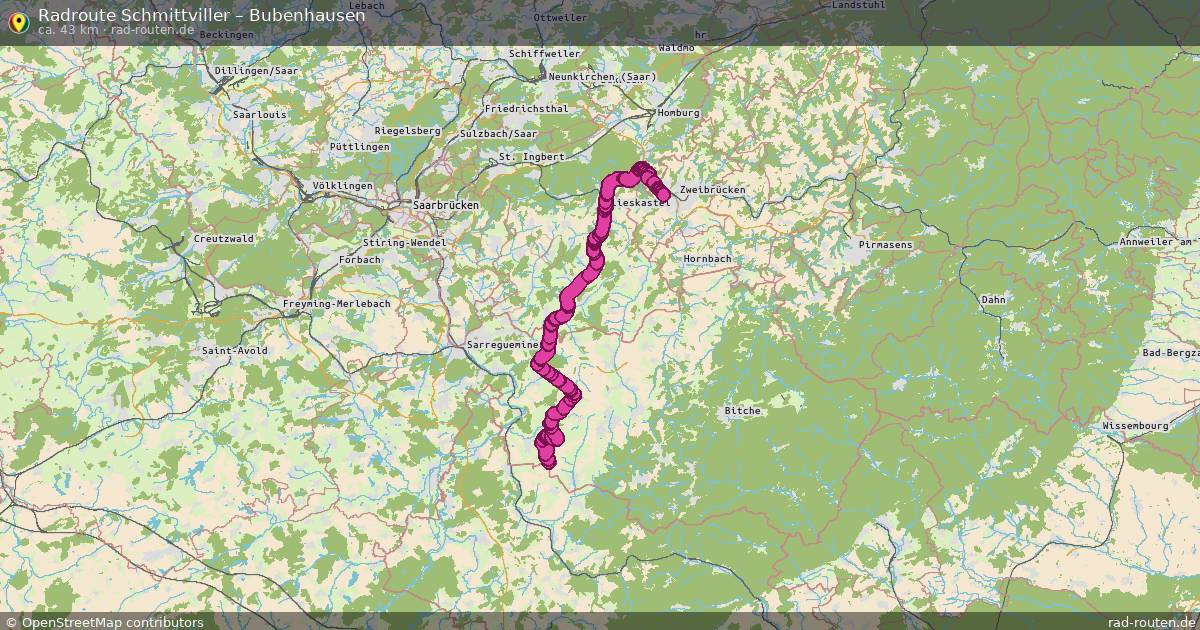 Fahrradroute Schmittviller – Bubenhausen